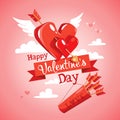 Cupid`s arrow. ValentineÃ¢â¬â¢s Day card. Vector illustration